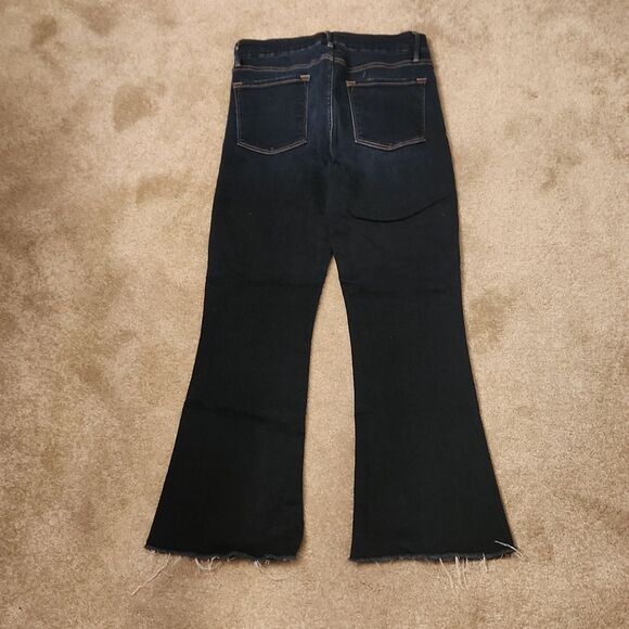 Frame Denim Women's Le Crop Mini Boot Dark Wash Raw Hem Jeans Size 28 US 6 - Picture 8 of 9